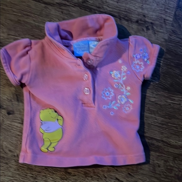Disney Kids Pink Polo Shirt with Winnie the Pooh - Picture 1 of 5